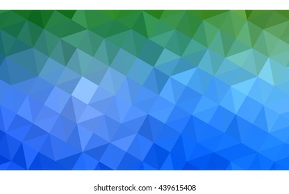 Multicolor green, blue polygonal illustration, which consist of triangles. Geometric background in Origami style with gradient. Triangular design for your business.