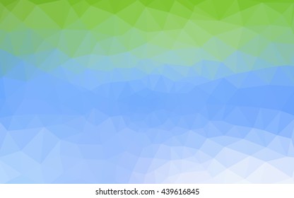 Multicolor green, blue polygonal illustration, which consist of triangles. Geometric background in Origami style with gradient. Triangular design for your business.