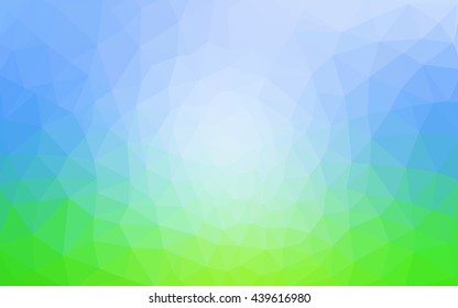 Multicolor green, blue polygonal illustration, which consist of triangles. Geometric background in Origami style with gradient. Triangular design for your business.