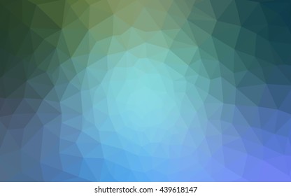 Multicolor green, blue polygonal illustration, which consist of triangles. Geometric background in Origami style with gradient. Triangular design for your business.