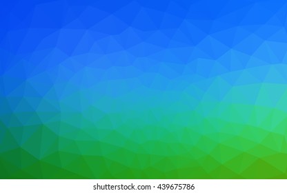 Multicolor green, blue polygonal illustration, which consist of triangles. Geometric background in Origami style with gradient. Triangular design for your business.