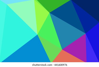 Multicolor green, blue polygonal illustration, which consist of triangles. Geometric background in Origami style with gradient. Triangular design for your business.