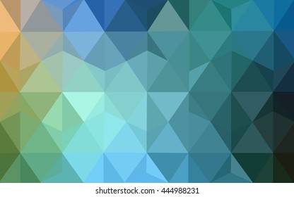 Multicolor green, blue polygonal illustration, which consist of triangles. Geometric background in Origami style with gradient. Triangular design for your business.