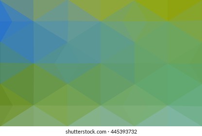 Multicolor green, blue polygonal illustration, which consist of triangles. Geometric background in Origami style with gradient. Triangular design for your business.
