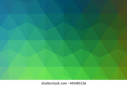 Multicolor green, blue polygonal illustration, which consist of triangles. Geometric background in Origami style with gradient. Triangular design for your business.