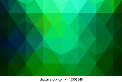 Multicolor green, blue polygonal illustration, which consist of triangles. Geometric background in Origami style with gradient. Triangular design for your business.