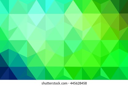 Multicolor green, blue polygonal illustration, which consist of triangles. 