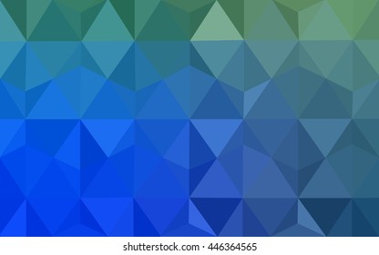 Multicolor green, blue polygonal illustration, which consist of triangles. Geometric background in Origami style with gradient. Triangular design for your business.