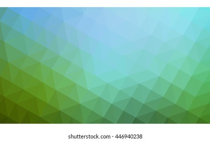 Multicolor green, blue polygonal illustration, which consist of triangles. Geometric background in Origami style with gradient. Triangular design for your business.