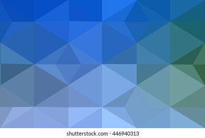Multicolor green, blue polygonal illustration, which consist of triangles. Geometric background in Origami style with gradient. Triangular design for your business.