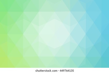 Multicolor green, blue polygonal illustration, which consist of triangles. Geometric background in Origami style with gradient. Triangular design for your business.