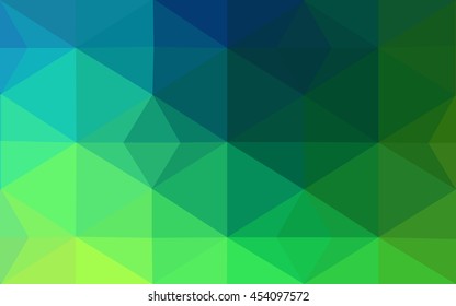 Multicolor green, blue polygonal illustration, which consist of triangles. Geometric background in Origami style with gradient. Triangular design for your business.
