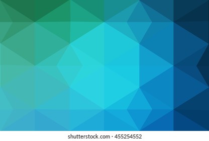 Multicolor green, blue polygonal illustration, which consist of triangles. Geometric background in Origami style with gradient. Triangular design for your business.