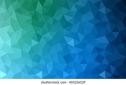 Multicolor green, blue polygonal illustration, which consist of triangles. Geometric background in Origami style with gradient. Triangular design for your business.