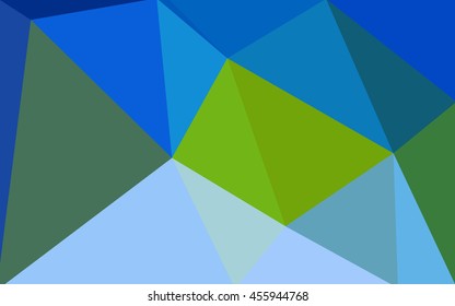 Multicolor green, blue polygonal illustration, which consist of triangles. Geometric background in Origami style with gradient. Triangular design for your business.