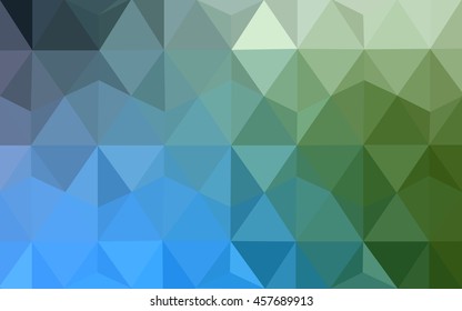 Multicolor green, blue polygonal illustration, which consist of triangles. Geometric background in Origami style with gradient. Triangular design for your business.