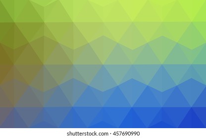Multicolor green, blue polygonal illustration, which consist of triangles. Geometric background in Origami style with gradient. Triangular design for your business.