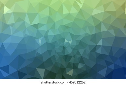 Multicolor green, blue polygonal illustration, which consist of triangles. Geometric background in Origami style with gradient. Triangular design for your business.
