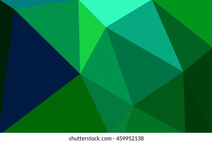 Multicolor green, blue polygonal illustration, which consist of triangles. Geometric background in Origami style with gradient. Triangular design for your business.