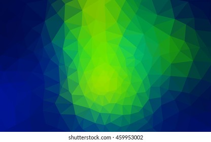 Multicolor green, blue polygonal illustration, which consist of triangles. Geometric background in Origami style with gradient. Triangular design for your business.