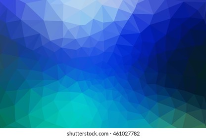 Multicolor green, blue polygonal illustration, which consist of triangles. Geometric background in Origami style with gradient. Triangular design for your business.