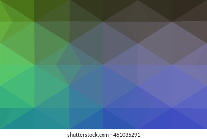 Multicolor green, blue polygonal illustration, which consist of triangles. Geometric background in Origami style with gradient. Triangular design for your business.
