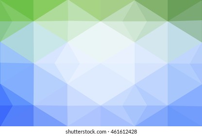 Multicolor green, blue polygonal illustration, which consist of triangles. Geometric background in Origami style with gradient. Triangular design for your business.