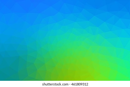 Multicolor green, blue polygonal illustration, which consist of triangles. Geometric background in Origami style with gradient. Triangular design for your business.