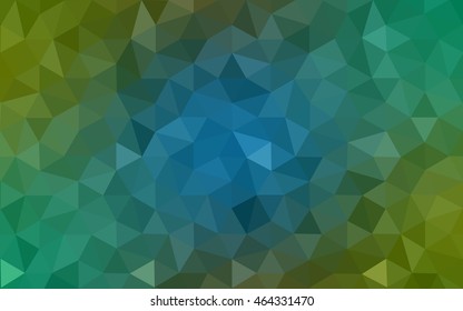 Multicolor green, blue polygonal illustration, which consist of triangles. Geometric background in Origami style with gradient. Triangular design for your business.