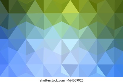 Multicolor green, blue polygonal illustration, which consist of triangles. Geometric background in Origami style with gradient. Triangular design for your business.