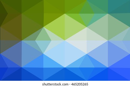 Multicolor green, blue polygonal illustration, which consist of triangles. Geometric background in Origami style with gradient. Triangular design for your business.