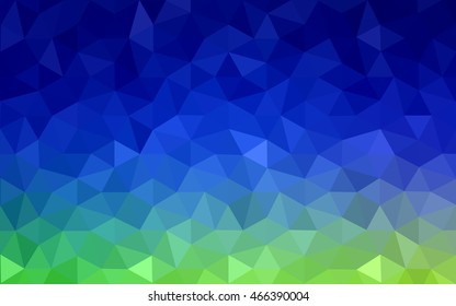 Multicolor green, blue polygonal illustration, which consist of triangles. Geometric background in Origami style with gradient. Triangular design for your business.