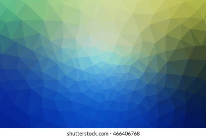 Multicolor green, blue polygonal illustration, which consist of triangles. Geometric background in Origami style with gradient. Triangular design for your business.