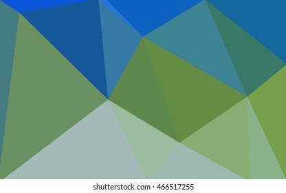 Multicolor green, blue polygonal illustration, which consist of triangles. Geometric background in Origami style with gradient. Triangular design for your business.