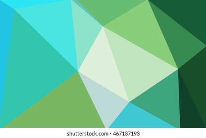 Multicolor green, blue polygonal illustration, which consist of triangles. Geometric background in Origami style with gradient. Triangular design for your business.