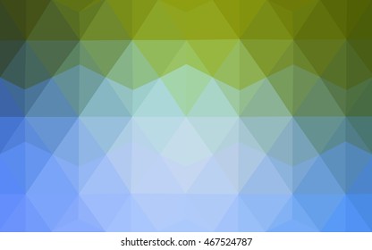 Multicolor green, blue polygonal illustration, which consist of triangles. Geometric background in Origami style with gradient. Triangular design for your business.