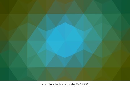 Multicolor green, blue polygonal illustration, which consist of triangles. Geometric background in Origami style with gradient. Triangular design for your business.