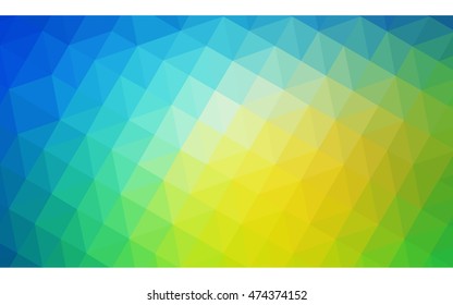 Multicolor green, blue polygonal illustration, which consist of triangles. Geometric background in Origami style with gradient. Triangular design for your business.