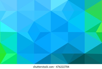 Multicolor green, blue polygonal illustration, which consist of triangles. Geometric background in Origami style with gradient. Triangular design for your business.