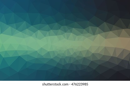 Multicolor green, blue polygonal illustration, which consist of triangles. Geometric background in Origami style with gradient. Triangular design for your business.