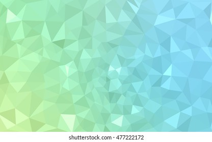 Multicolor green, blue polygonal illustration, which consist of triangles. Geometric background in Origami style with gradient. Triangular design for your business.