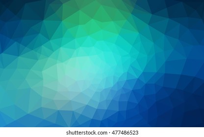 Multicolor green, blue polygonal illustration, which consist of triangles. Geometric background in Origami style with gradient. Triangular design for your business.