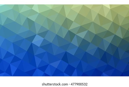 Multicolor green, blue polygonal illustration, which consist of triangles. Geometric background in Origami style with gradient. Triangular design for your business.