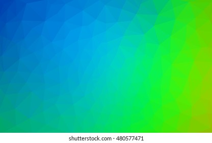Multicolor green, blue polygonal illustration, which consist of triangles. Geometric background in Origami style with gradient. Triangular design for your business.