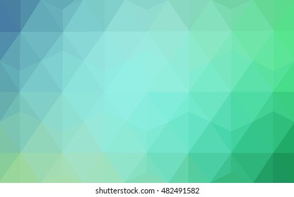 Multicolor green, blue polygonal illustration, which consist of triangles. Geometric background in Origami style with gradient. Triangular design for your business.