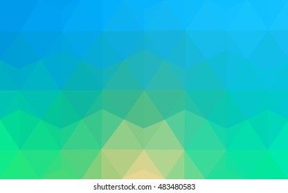 Multicolor green, blue polygonal illustration, which consist of triangles. Geometric background in Origami style with gradient. Triangular design for your business.