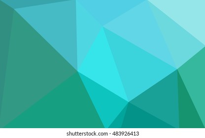 Multicolor green, blue polygonal illustration, which consist of triangles. Geometric background in Origami style with gradient. Triangular design for your business.