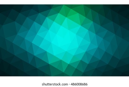 Multicolor green, blue polygonal illustration, which consist of triangles. Geometric background in Origami style with gradient. Triangular design for your business.