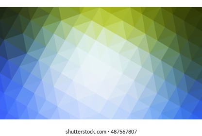Multicolor green, blue polygonal illustration, which consist of triangles. Geometric background in Origami style with gradient. Triangular design for your business.