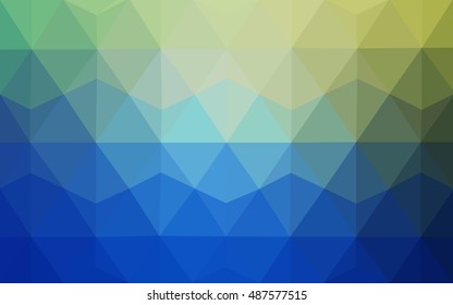 Multicolor green, blue polygonal illustration, which consist of triangles. Geometric background in Origami style with gradient. Triangular design for your business.